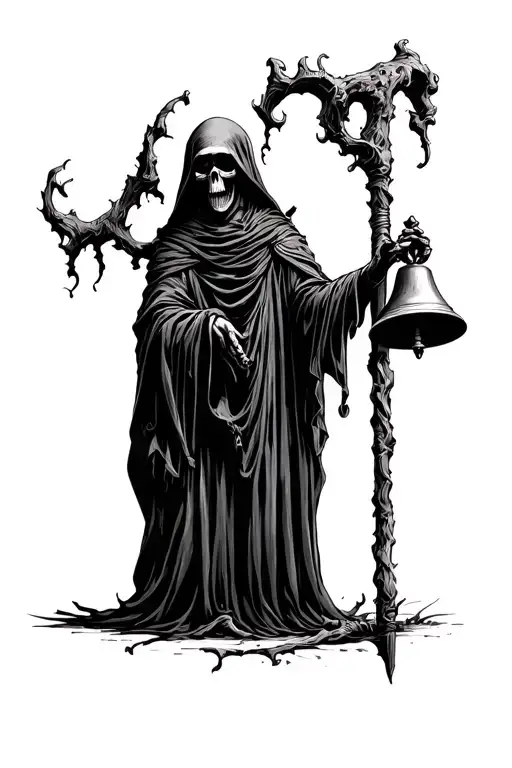 Grim Reaper Holding Bell