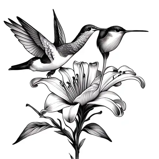 Lily And Hummingbird