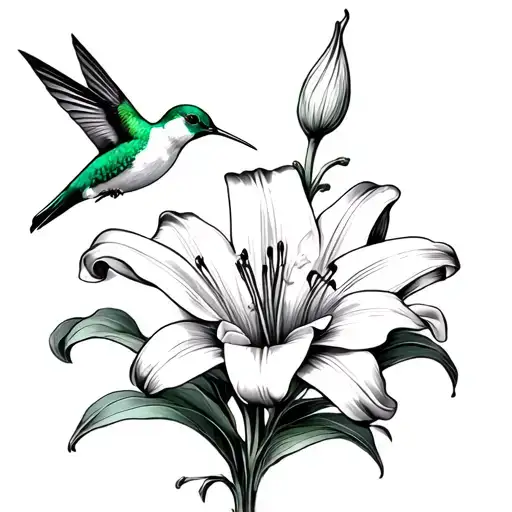 Lily And Hummingbird