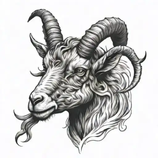 Evil Realistic Goat Head