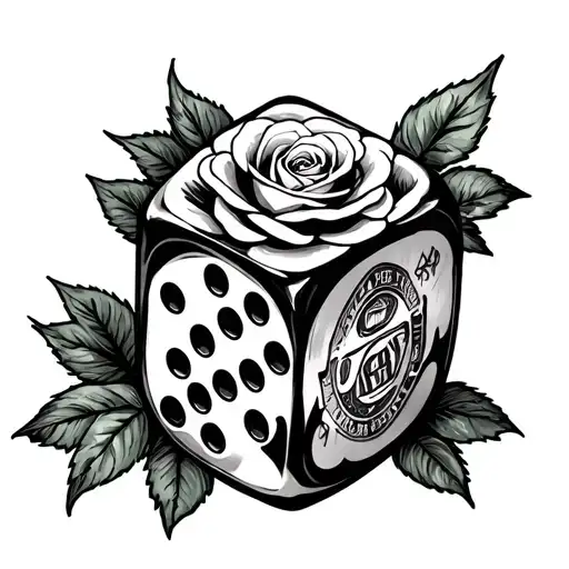 Dice With Rose And Money