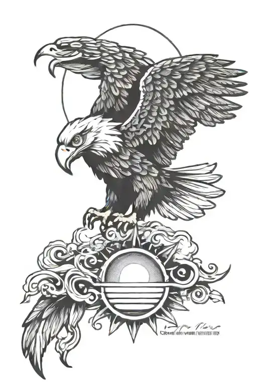 Eagle And Sun Rising