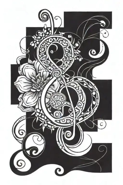 Lilith Flowers With Stem Abstractly Creating A Treble Clef