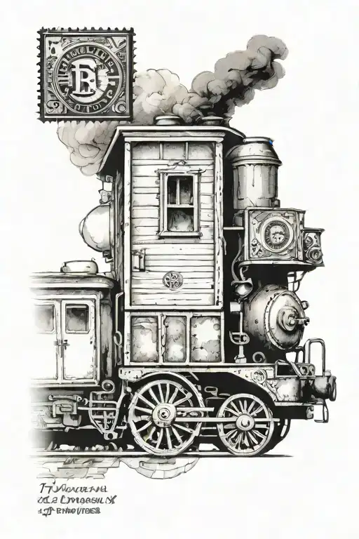Romanian Postage Stamp With Train