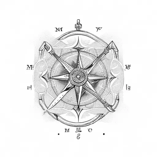 Square And Compass With An Anchor