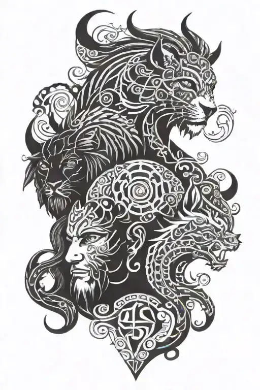 Scandinavian Gods With Patterns