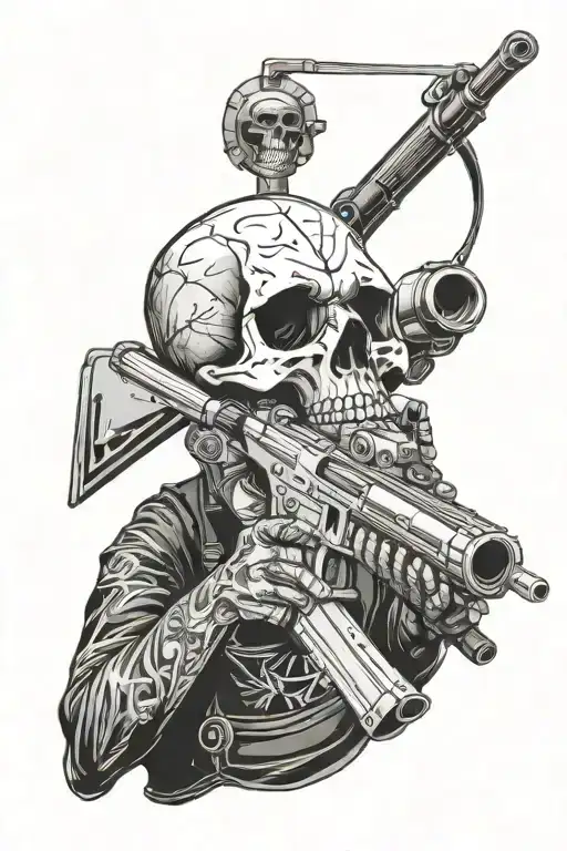 Skull Wearing Barrett Sniper Rifle