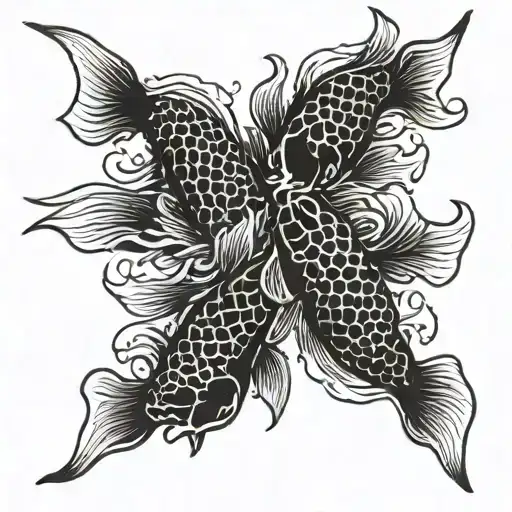 2 Koi Carps Swimming