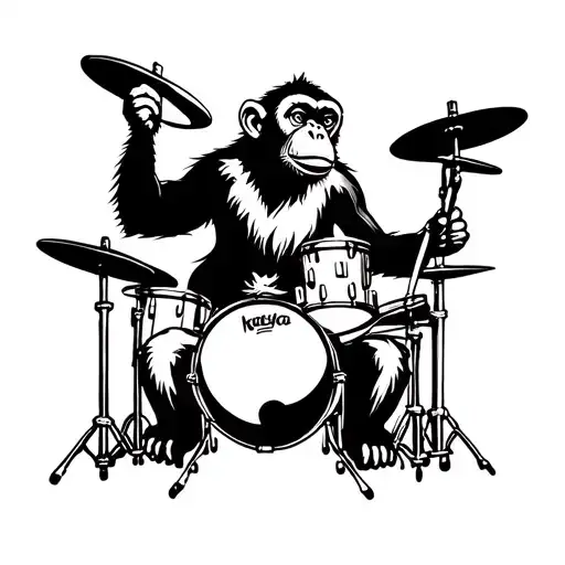 Crazy Monkey Playing Drums