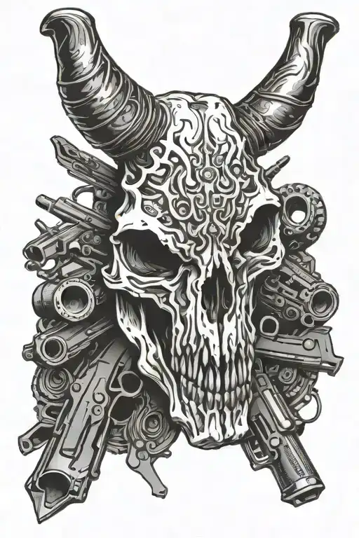 Cow Skull And Guns
