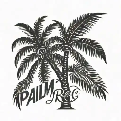 Palm Tree With Name Written