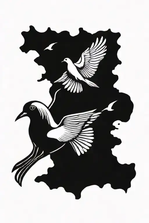 Llxay With Dove Flying