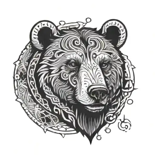 Bear With Ursa Major In Celtic Style