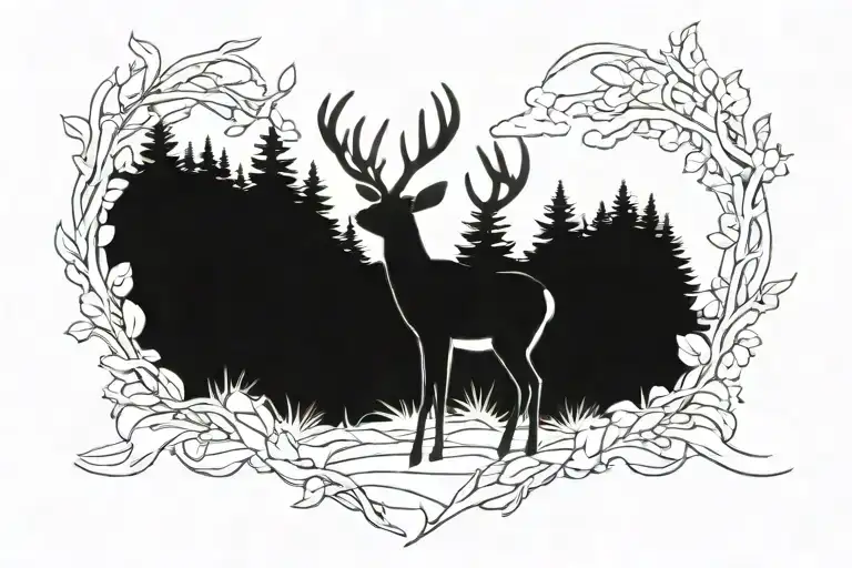 Deer Simple Line Drawing