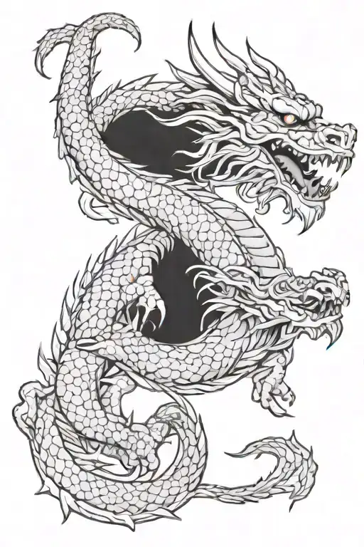 Ice Themed Chinese Dragon Holding A Knights Bloodied Helmet