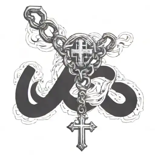 Infinite Rosary With Blessed Word Written On Neck