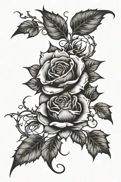 Thorns And Ornamental Flowers Wrapped