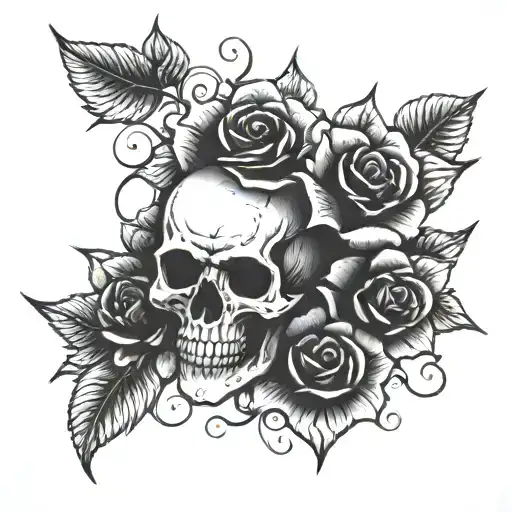 Skull With Rose