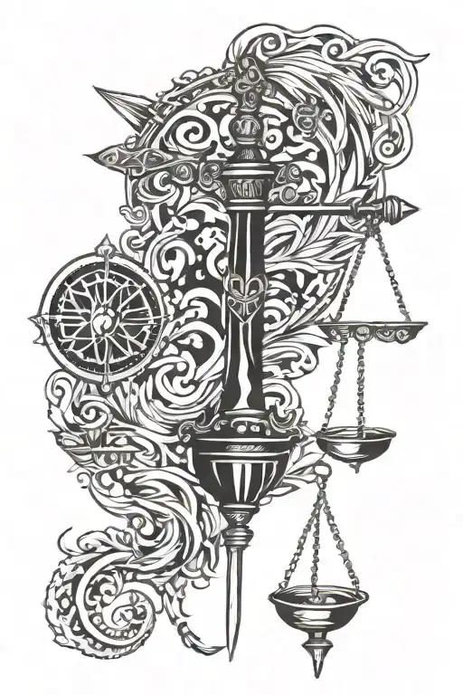 Libra Zodiac Sign Sword And Scales Astrology Symbols