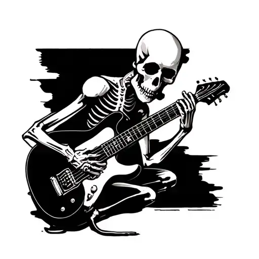 Skeleton Playing Guitar