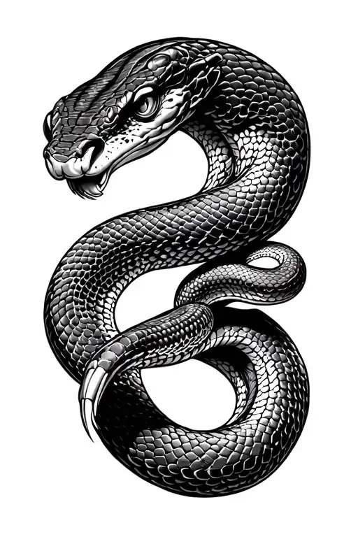 The Word Snake With A Snake Slithering Behind It