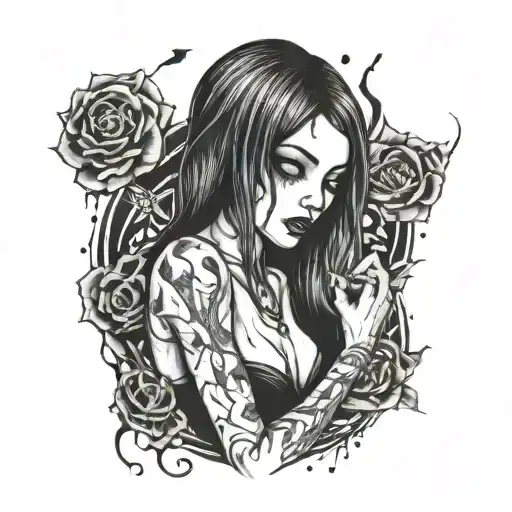 Horror Girl Blood