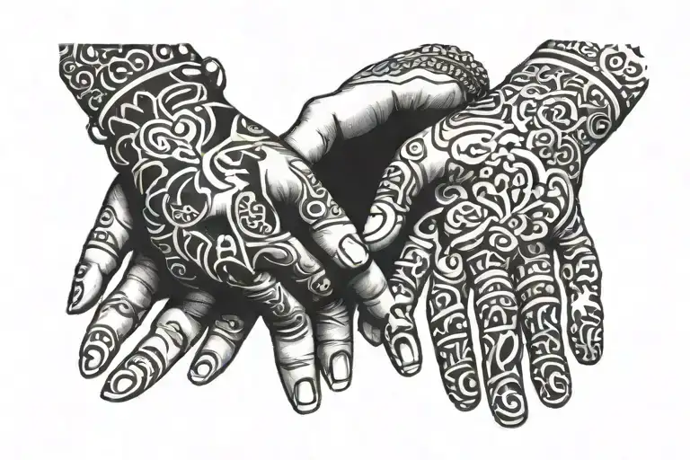 Daughter Holding Hands Picking