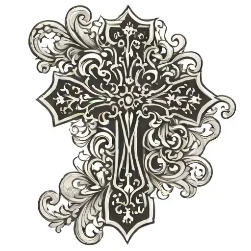 Antique Cross With Flourishes