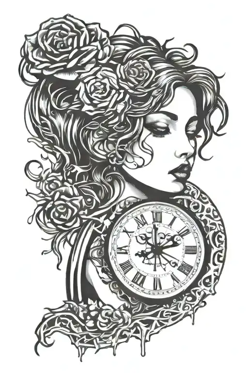 Banksy Girl And Melting Clock