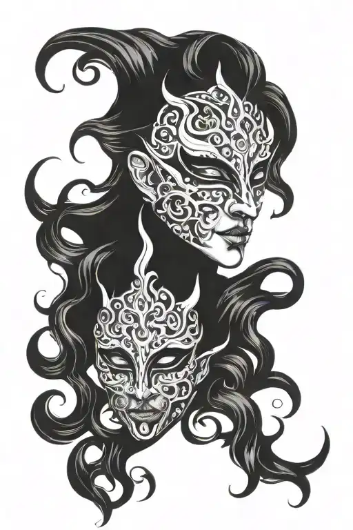 Just Mask Whit Flames Coming