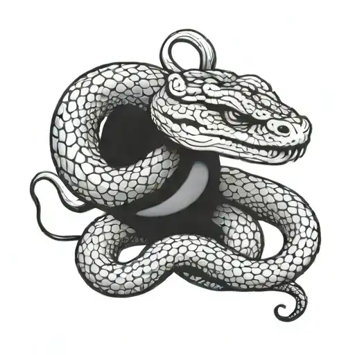 Snake Wrapped Around Ox Protectively