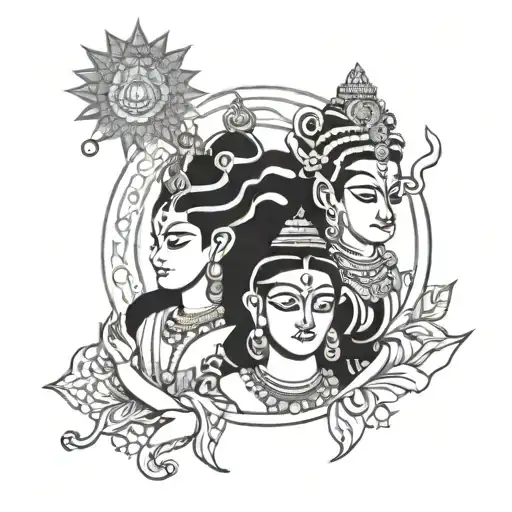 Vishnu Shiva And Bramha Bishnu Maheswar