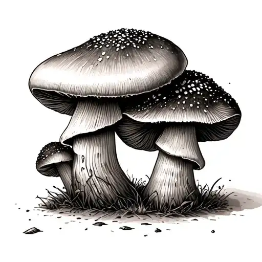2 Mushrooms Boletus Together Symbolizing 2 Parents Died