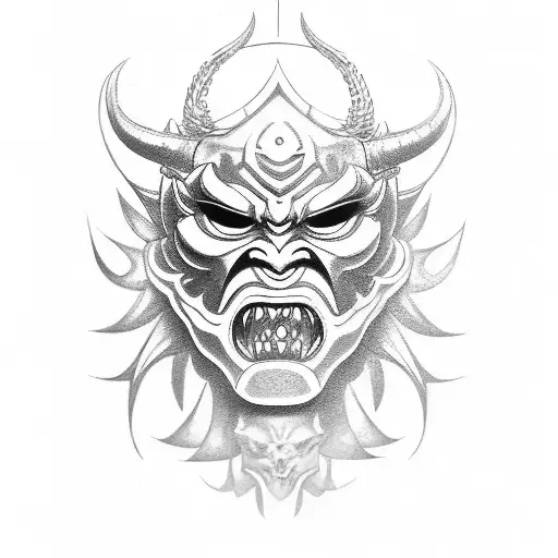 Oni Mask With A Scroll