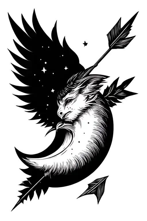 Arrow And Love You To The Moon Merging Together Representing The Client's Love