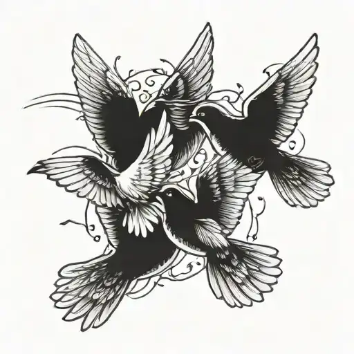Doves Flying