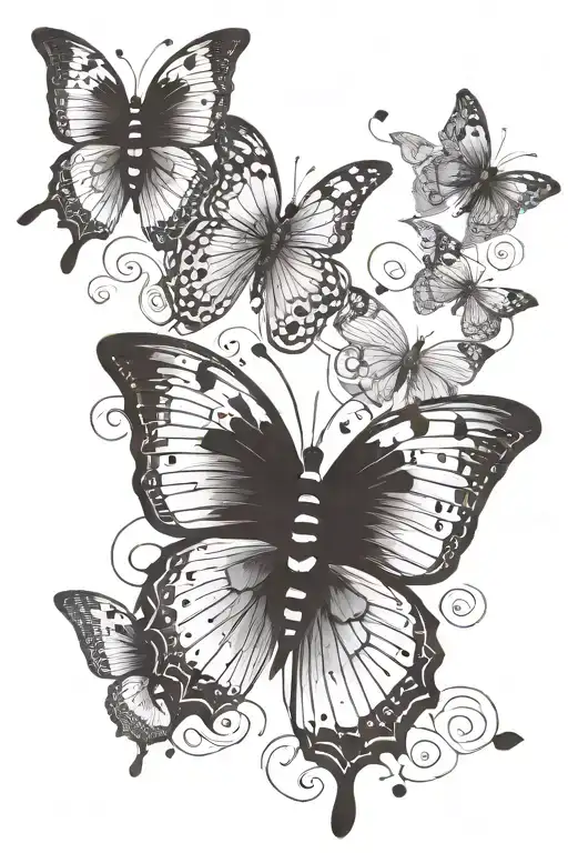 Butterflies Flying