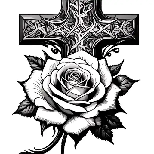 Cross And Rose