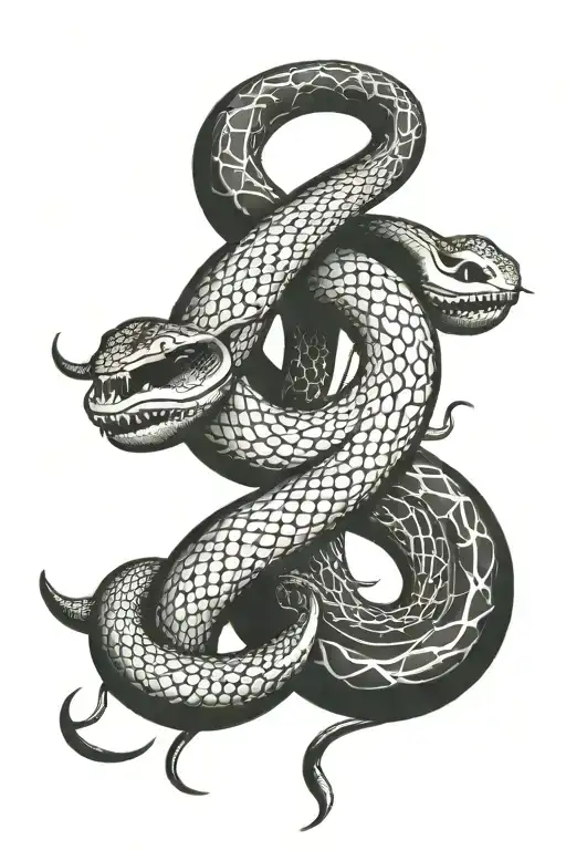 Crescent Moon And Snake