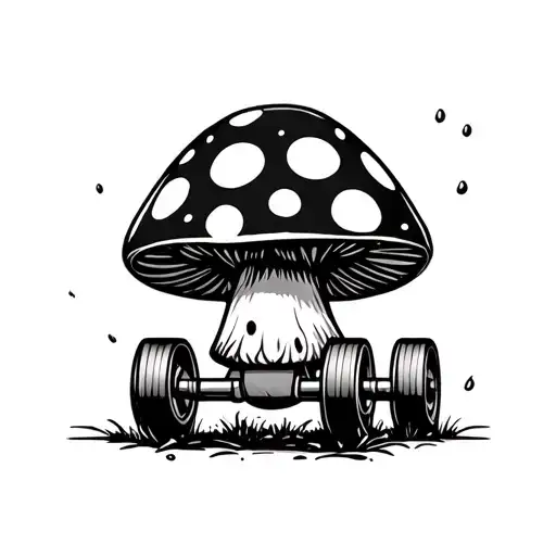 A Mushroom With Training Wheels And Angry Eyes