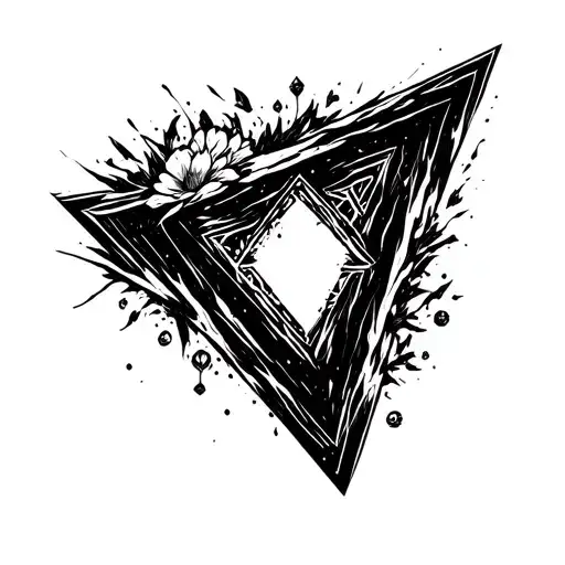Black Triangle With White Tattoo Ink Inside