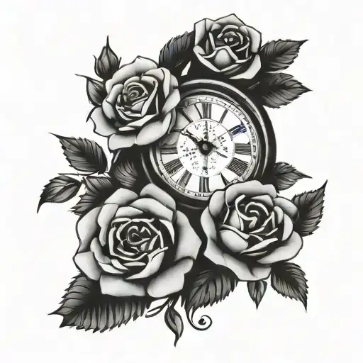 Clock And Roses