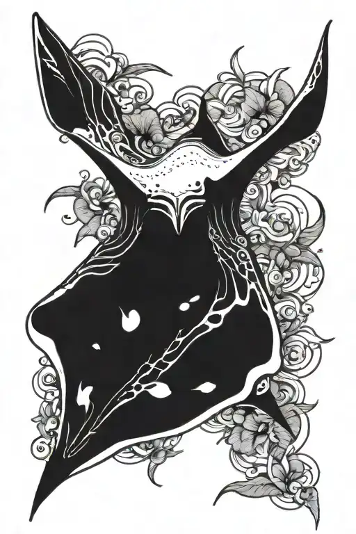 Manta Ray Gracefully Swimming