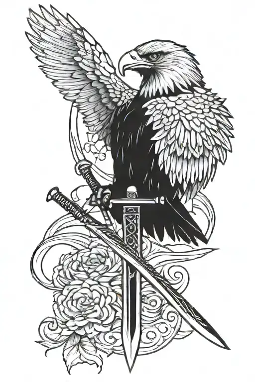 Katana With Eagle Head And Wings