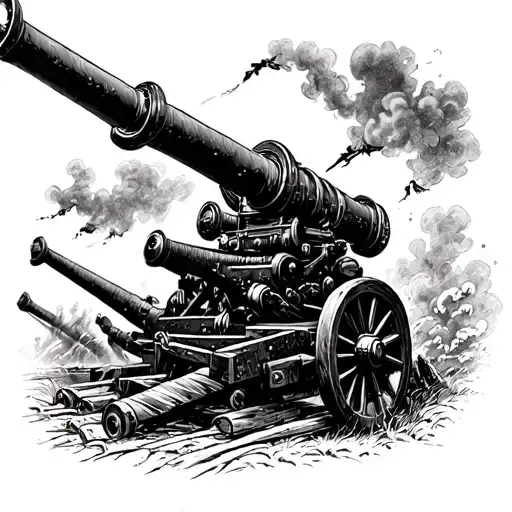 Cannons Firing Civil War Scene