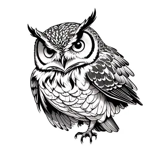 Traditional Owl Flying Towards