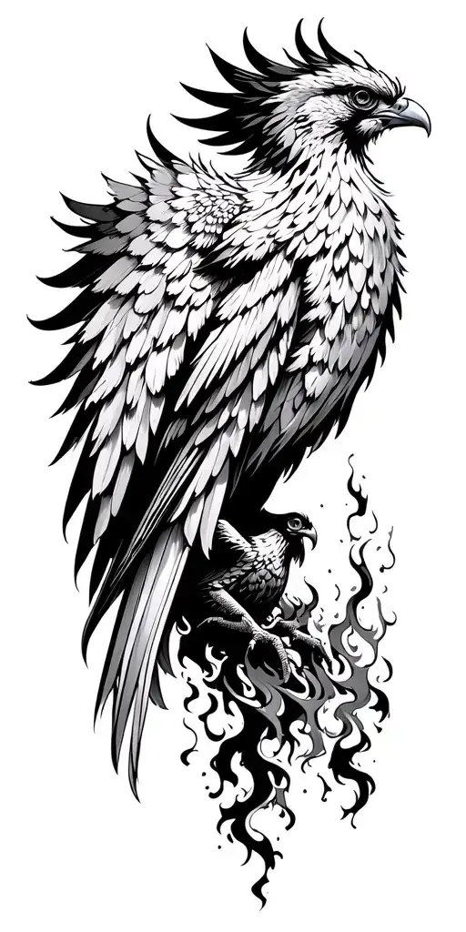 Phenix Bird Rising From The Ashes