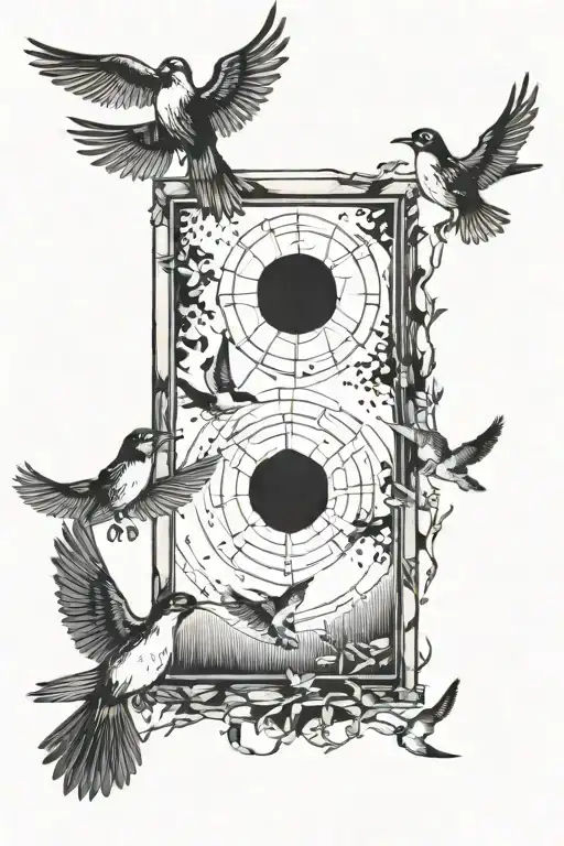 Portal And Birds Flying
