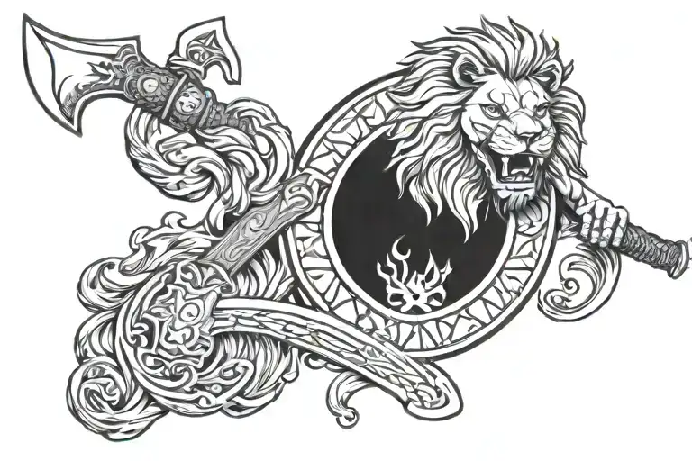 Axe And Lion