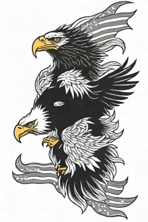 American Flag With Eagle